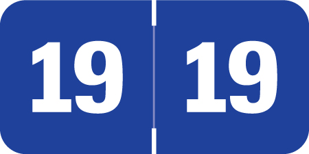 Medical Arts Press 2019 Year Label -  BLUE YEAR LABEL - MJYM Series - 500/Roll