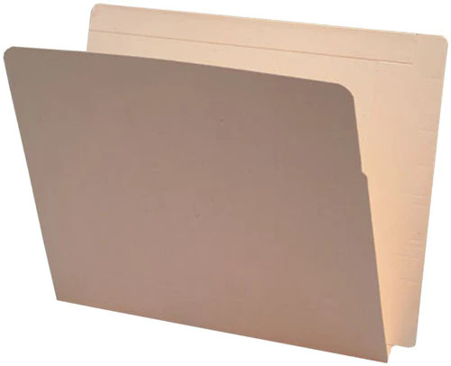 Top and End Tab Folder - 11 Pt. Manila Stock - Full Reinforced Tabs - Drop Front - 50/Box