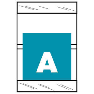 Col'R'TAB Top Tab Alpha Labels - 82050 Series - Letter 'A' - Light Blue - 1-1/2" H x 1" W - Labels on Sheets - 100/Pack
