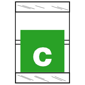 Col'R'TAB Top Tab Alpha Labels - 82050 Series - Letter 'C' - Light Green - 1-1/2" H x 1" W - Labels on Sheets - 100/Pack