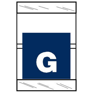 Col'R'TAB Top Tab Alpha Labels - 82050 Series - Letter 'G' -  Blue - 1-1/2" H x 1" W - Labels on Sheets - 100/Pack