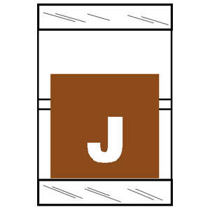 Col'R'TAB Top Tab Alpha Labels - 82050 Series - Letter 'J' -  Brown - 1-1/2" H x 1" W - Labels on Sheets - 100/Pack