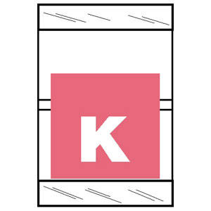Col'R'TAB Top Tab Alpha Labels - 82050 Series - Letter 'K' -  Pink - 1-1/2" H x 1" W - Labels on Sheets - 100/Pack