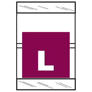 Col'R'TAB Top Tab Alpha Labels - 82050 Series - Letter 'L' -  Violet - 1-1/2" H x 1" W - Labels on Sheets - 100/Pack