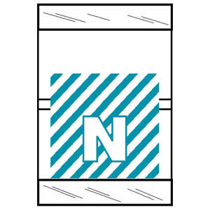 Col'R'TAB Top Tab Alpha Labels - 82050 Series - Letter 'N' - Light Blue - 1-1/2" H x 1" W - Labels on Sheets - 100/Pack