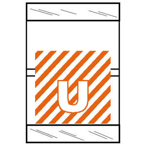 Col'R'TAB Top Tab Alpha Labels - 82050 Series - Letter 'U' -  Orange - 1-1/2" H x 1" W - Labels on Sheets - 100/Pack