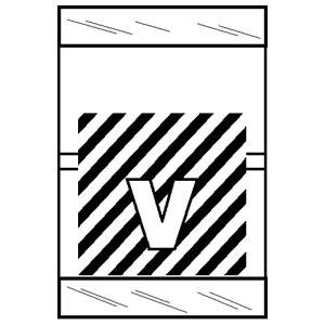 Col'R'TAB Top Tab Alpha Labels - 82050 Series - Letter 'V' -  Black - 1-1/2" H x 1" W - Labels on Sheets - 100/Pack