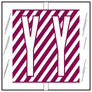 Col'R'TAB  Alpha Labels - 82100 Series - Letter 'Y' - Violet - 1-1/2" H x 1-1/2" W - Labels on Sheets - 100/Pack