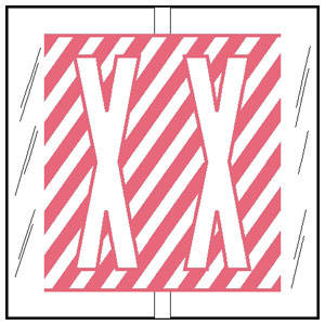 Col'R'TAB Top Tab Alpha Labels - 82100 Series - Letter 'X' - Pink - 1-1/2" H x 1-1/2" W - Labels on Sheets - 100/Pack
