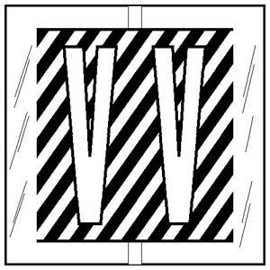 Col'R'TAB  Alpha Labels - 82100 Series - Letter 'V' - Black - 1-1/2" H x 1-1/2" W - Labels on Sheets - 100/Pack