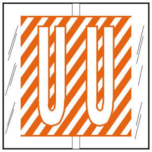 Col'R'TAB  Alpha Labels - 82100 Series - Letter 'U' - Orange - 1-1/2" H x 1-1/2" W - Labels on Sheets - 100/Pack