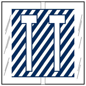 Col'R'TAB  Alpha Labels - 82100 Series - Letter 'T' - Blue - 1-1/2" H x 1-1/2" W - Labels on Sheets - 100/Pack
