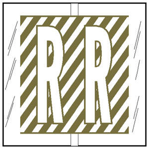 Col'R'TAB  Alpha Labels - 82100 Series - Letter 'R' - Gold - 1-1/2" H x 1-1/2" W - Labels on Sheets - 100/Pack