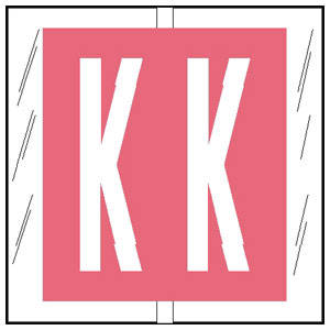 Col'R'TAB  Alpha Labels - 82100 Series - Letter 'K' - Pink- 1-1/2" H x 1-1/2" W - Labels on Sheets - 100/Pack