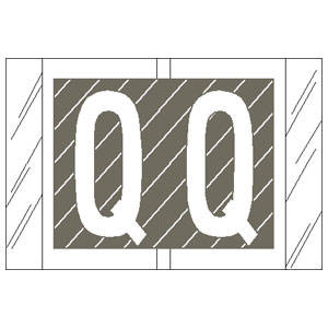 Col 'R' Tab Alpha Color Coded Labels - 82000 Series - Letter "Q" - Gray - 1" H x 1-1/2" W - 100 Labels Per Pack