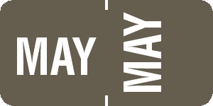 Tabbies 1/2" Horizontal/Vertical Month Labels, Gray, 1/2"H x 1"W, "MAY", 100 Labels/Pack