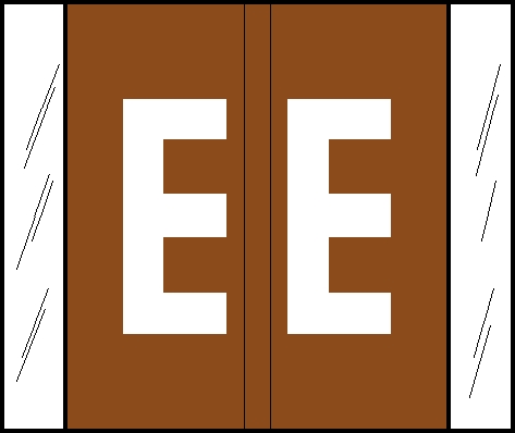 Tabbies GBS/VRE 14610 Compatible Alpha Labels, Brown, 1-5/16"H x 1-1/2"W, "E", 500 Labels/Roll