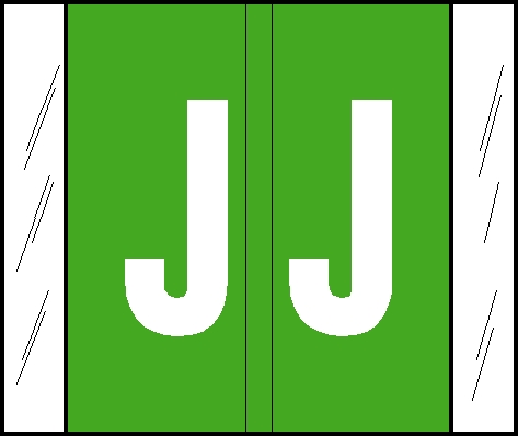 Tabbies GBS/VRE 14610 Compatible Alpha Labels, Light Green, 1-5/16"H x 1-1/2"W, "J", 500 Labels/Roll