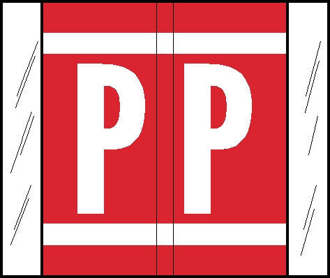 Tabbies GBS/VRE 14610 Compatible Alpha Labels, Red, 1-5/16"H x 1-1/2"W, "P", 500 Labels/Roll