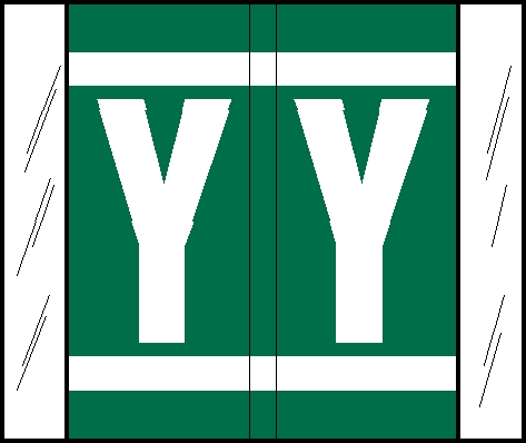 Tabbies GBS/VRE 14610 Compatible Alpha Labels, Green, 1-5/16"H x 1-1/2"W, "Y", 500 Labels/Roll