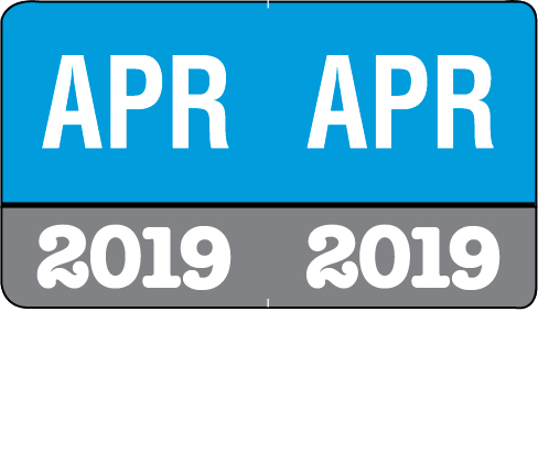Month/Year Labels 2019 - April - 225 Labels Per Pack - 1-1/2" W x 1" H