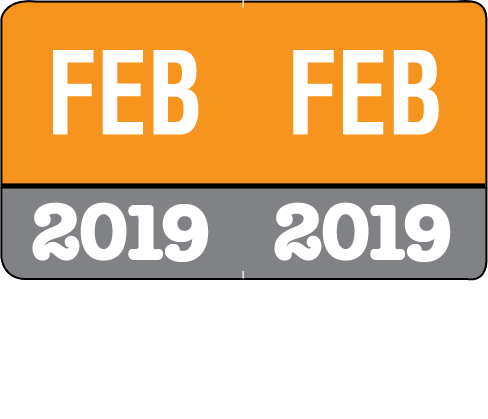 Month/Year Labels 2019 - Complete Set Jan-December Convenience Pack - 216 Labels Total (18 of each month) - 1-1/2" W x 1" H