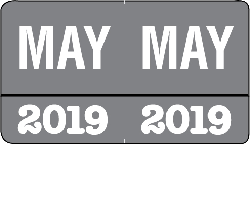 Month/Year Labels 2019 - Complete Set Jan-December Convenience Pack - 216 Labels Total (18 of each month) - 1-1/2" W x 1" H