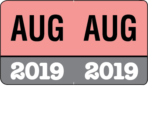 Month/Year Labels 2019 - Complete Set Jan-December Convenience Pack - 216 Labels Total (18 of each month) - 1-1/2" W x 1" H