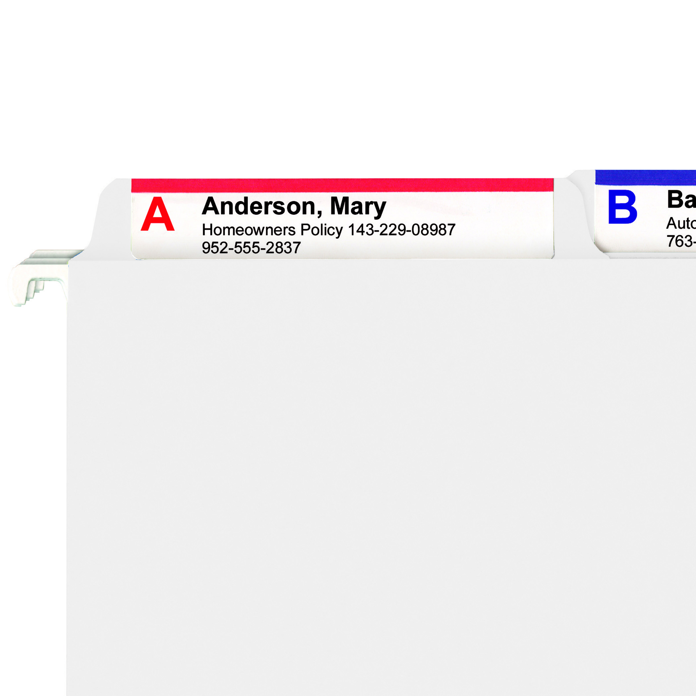 Smead 64002  FasTab Hanging File Folder, 1/3-Cut Built-In Tab, Letter Size, White, 20 per Box (64002)