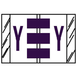 TAB Compatible 84100 Series Alpha Labels - 'Y' - Purple - 1" H x 1-1/2" W - Labels on Sheets - 100 Labels Per Pack (10 Labels Per Strip)