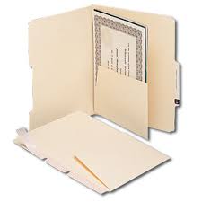 Self Adhesive Dividers - Side Hinge with 1/2 Pockets on both sides - 11 Pt Manila - Box of 100