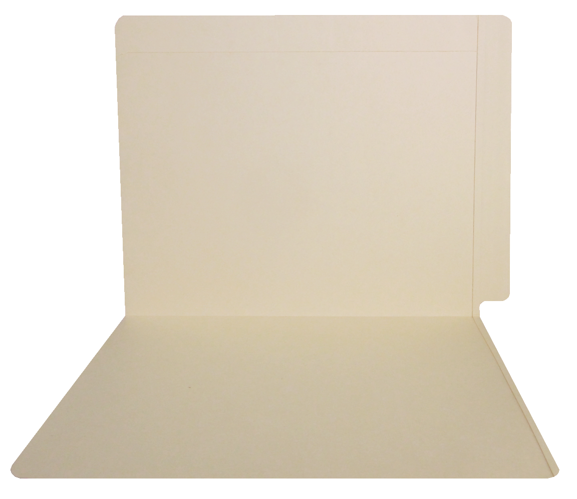 End Tab Folder with Visiclip in Position 5 - Letter Size - Top & End Tab Reinforced - 14 Pt. Manila - 50/Box