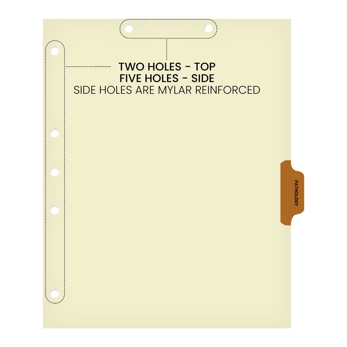 "Pathology"  Side Tab Chart Dividers- Tab Position 4- Brown (100/Pkg)