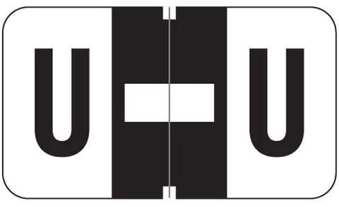 JETER Alphabetic Labels - 7100 Series (File Box Size Sheets) U- Black