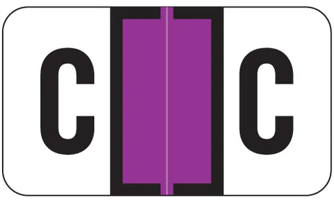 JETER Alphabetic Labels - 7100 Series (File Box Size Sheets) C - Purple