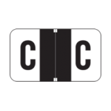 JETER Alphabetic Labels - 2500 Series (Sheets for Binder) Letter 'C'- Black - 240 Labels per bag