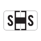 JETER Alphabetic Labels - 2500 Series (Sheets for Binder) Letter 'S'- White - 240 Labels per bag