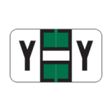 JETER Alphabetic Labels - 2500 Series (Sheets for Binder) Letter 'Y'- Dk. Green - 240 Labels per bag
