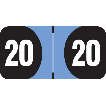 FilingSupplies.com Yearband Label (Rolls of 500) - 2020 - Lt. Blue - ADYM Series - 3/4" H x 1-1/2 "W