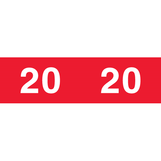 Ames  2020 Red Year Label L-A-DD07R134 Series - 1000/Roll