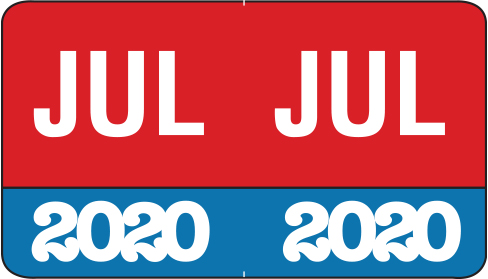 Month/Year Labels 2020 - Complete Set Jan-December - 2,700 Labels - 1-1/2" W x 1" H