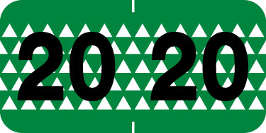 Control-O-Fax 2020 GREEN YEAR LABEL -  CFYM Series - Laminated - 500/Roll