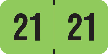 PMA Fluorescent Yearband Label (Rolls of 500) - 2021 - Fl. Green - FGYM Series - Laminated