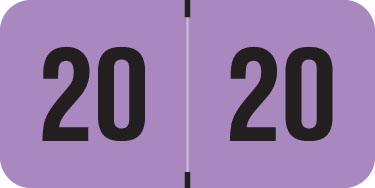 PMA 2020 FLUORESCENT VIOLET YEAR LABEL - Laminated - 500/Roll