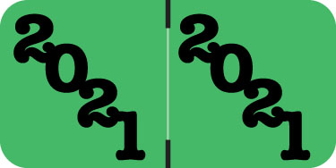 POS Yearband Label - 2021 - GREEN YEAR LABEL -  POYM Series - 500/Roll