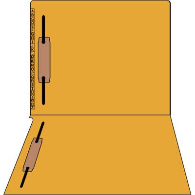 Kardex Sem-Scan Alpha Folders - End/Top Tab - ORANGE - Fasteners in 1 & 3 - Letter Size - 50/Box