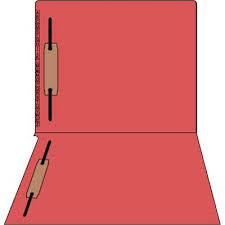 Kardex Folders - End/Top Tab - Alphabetic - Fasteners in 1 & 3 - Letter Size - 3/4" Expansion - Red - 50/Box