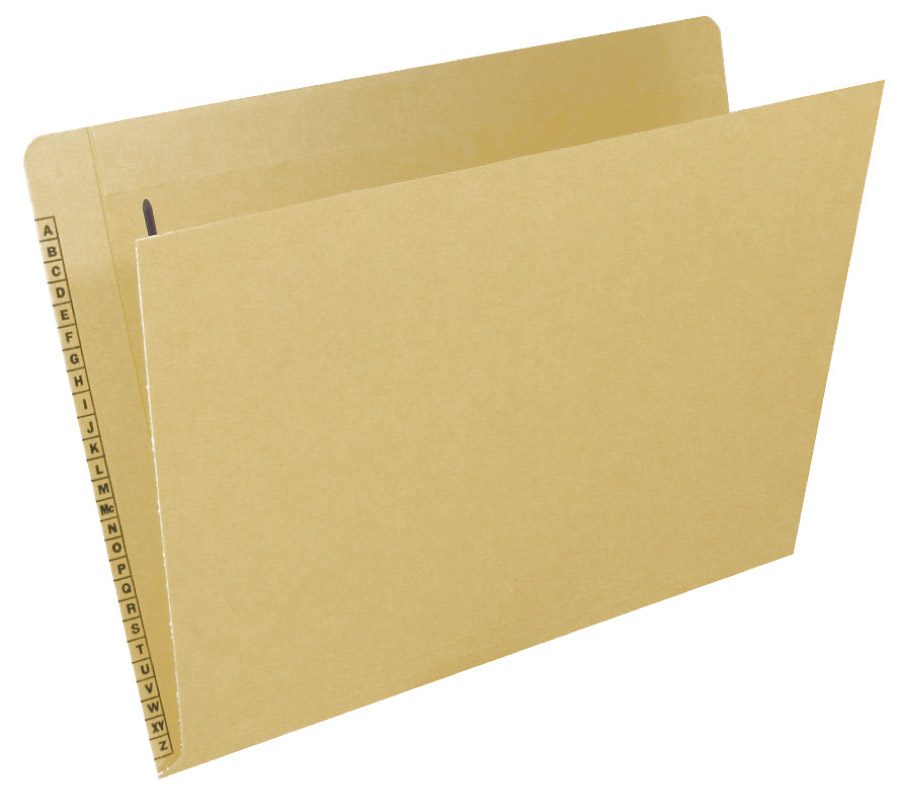 Kardex Sem-Scan Alpha Folders - End/Top Tab - TAN - Fasteners in 1 & 3 - Letter Size - 50/Box
