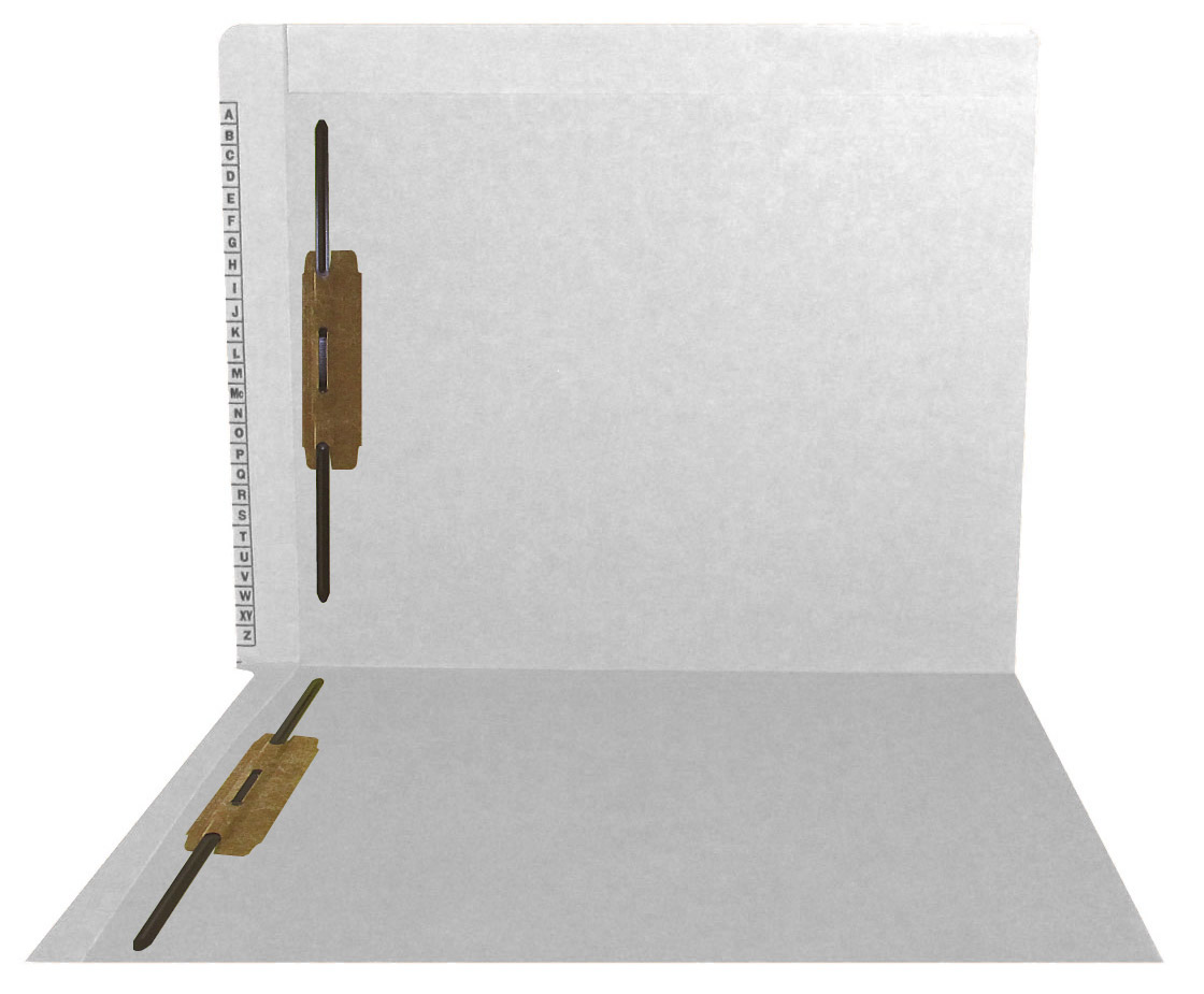 Kardex Folders - End/Top Tab - Alphabetic - Fasteners in 1 & 3 - Letter Size - 3/4" Expansion - White - 50/Box