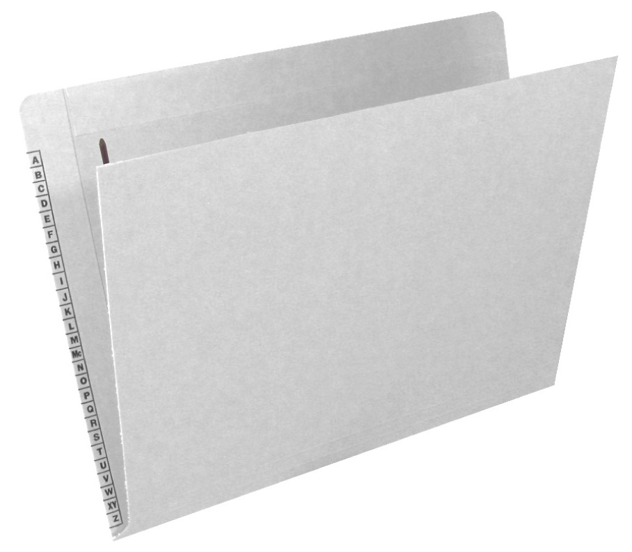 Kardex Folders - End/Top Tab - Alphabetic - Fasteners in 1 & 3 - Letter Size - 3/4" Expansion - White - 50/Box